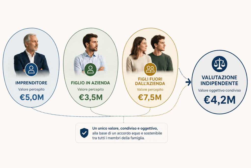 valutazione azienda passaggio generazionale PMI accordo familiare